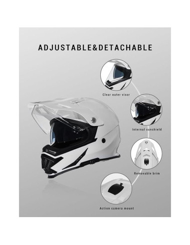 Casco Triangle AH609 Dual Sport para Motocicleta Grande