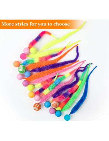 Juguete para Gato SHENGSEN - 5 Gusanos Coloridos Interactivos