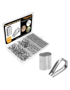 Conjunto 100pcs Manguitos Aluminio y 50pcs Ojales Acero Yinpecly