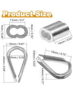 Conjunto 100pcs Manguitos Aluminio y 50pcs Ojales Acero Yinpecly 2