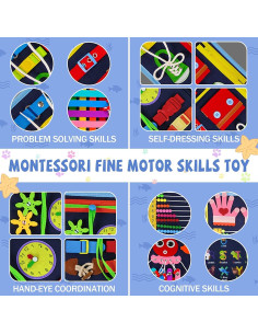 Busy Board Montessori Gojmzo 21 en 1 para niños 1-4 años 2