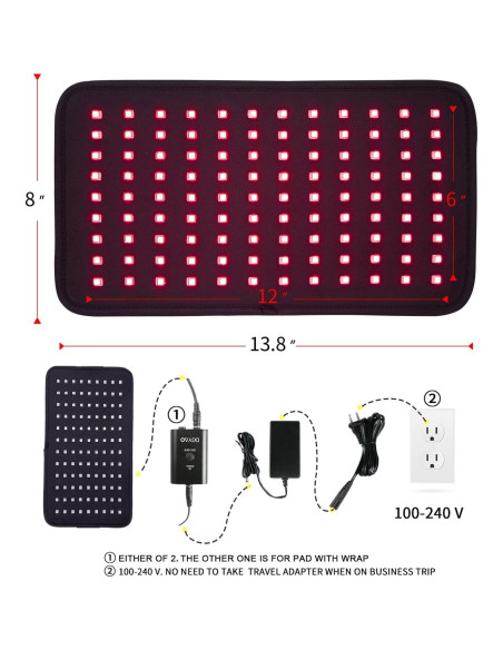 Almohadilla de Luz Infrarroja DGXINJUN 660nm 880nm Alivio Dolor