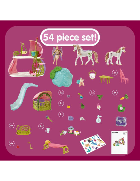 Casa de Hadas Schleich bayala 54 Piezas con Unicornios 49x34.5cm
