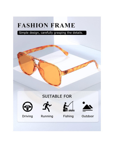 Gafas de sol aviador TIANYESY retro unisex 5.08x6.30 cm
