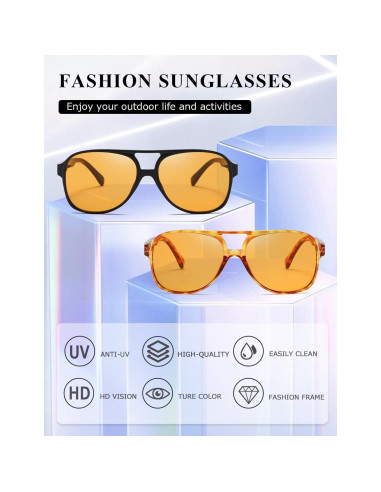 Gafas de sol aviador TIANYESY retro unisex 5.08x6.30 cm