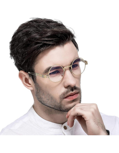 Gafas de sol redondas AIEYEZO steampunk UV 100% oro