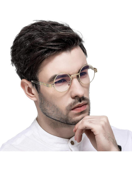 Gafas de sol redondas AIEYEZO steampunk UV 100% oro