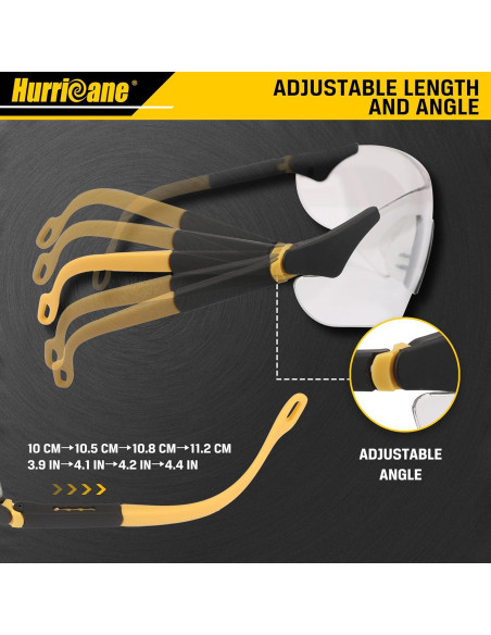 Gafas de seguridad HURRICANE UV400, lente clara, ligeras