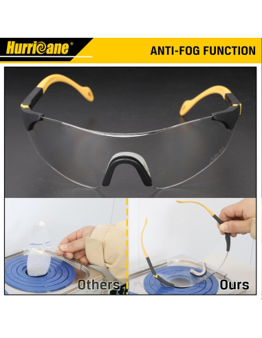 Gafas de seguridad HURRICANE UV400, lente clara, ligeras