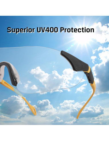 Gafas de seguridad HURRICANE UV400, lente clara, ligeras
