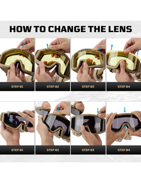 Gafas de Airsoft 1TG Tactical con 3 Lentes Anti Niebla