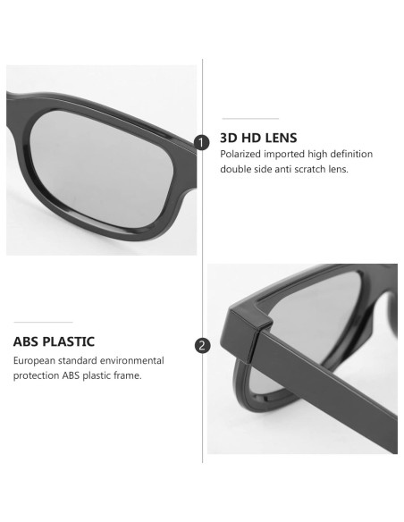 Gafas 3D SUPVOX Ultra-Ligeras Polarizadas - Marco Negro