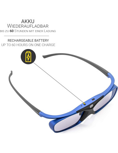 Gafas 3D Activas Hi-Shock Deep Heaven - Compatibles HD