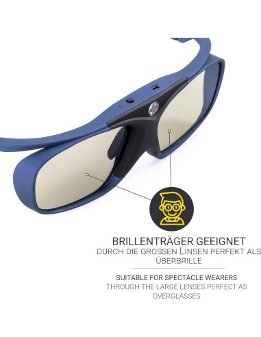 Gafas 3D Activas Hi-Shock Deep Heaven - Compatibles HD