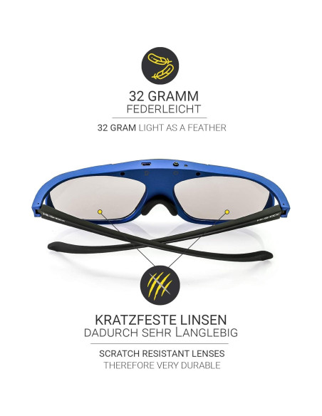 Gafas 3D Activas Hi-Shock Deep Heaven - Compatibles HD