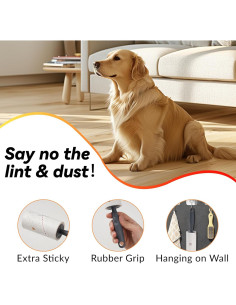 Rodillo de Pelusa Jeosisy 540 Hojas con 3 Mangos Ergonómicos 2