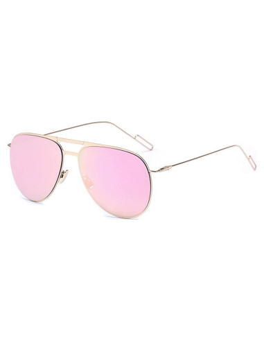 Gafas de Sol Mujer Metal Oro Rosa Espejo UV Protección