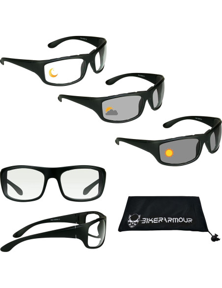 Gafas de Motocicleta Bikershades Fotoquímicas Claras a Grises
