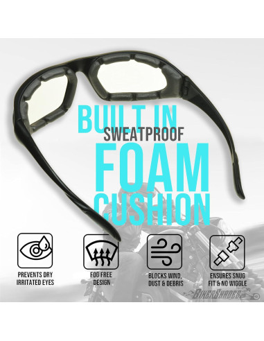 Gafas de Motocicleta Bikershades Fotoquímicas Claras a Grises