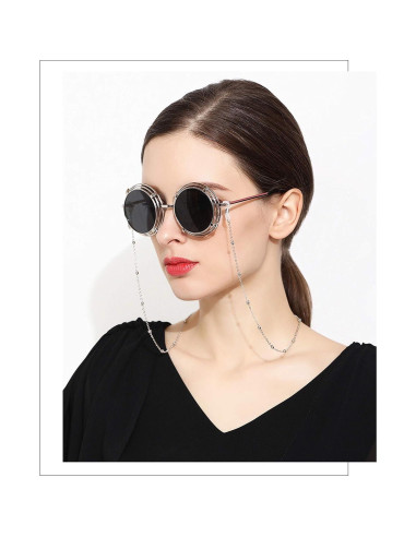 Cadena para Gafas de Sol Ajustable Plata para Mujeres