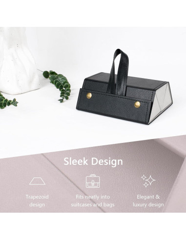 Estuche Plegable para Gafas de Sol - Negro - Organizador Multifuncional