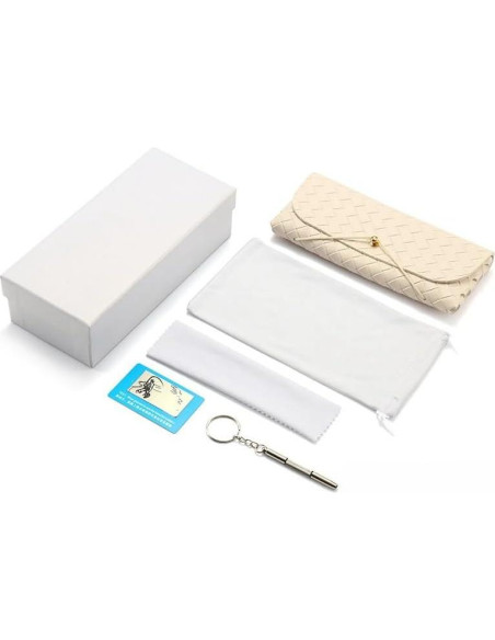 Estuche de Gafas de Cuero Elegante Blanco y Negro Estuche de Gafas de Cuero Elegante Blanco y Negro