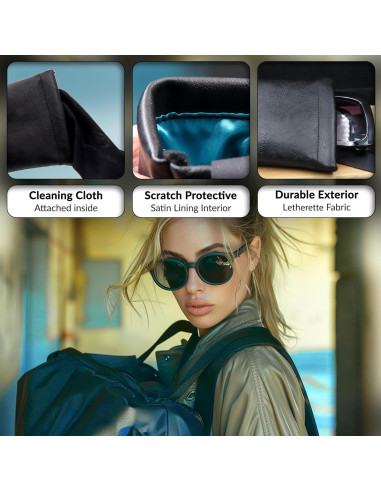 Funda suave para gafas MYEYEGLASSCASE negra grande