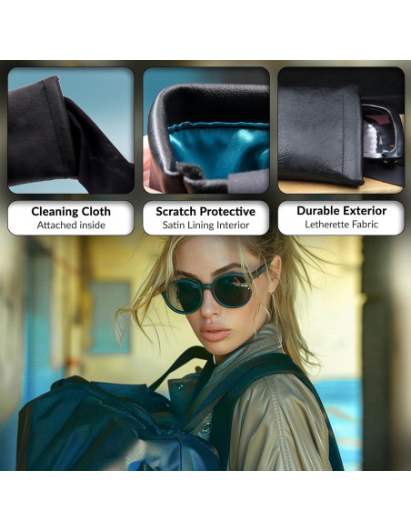 Funda suave para gafas MYEYEGLASSCASE negra grande