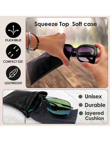 Funda suave para gafas MYEYEGLASSCASE negra grande