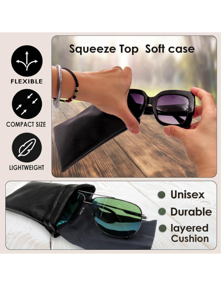 Funda suave para gafas MYEYEGLASSCASE negra grande