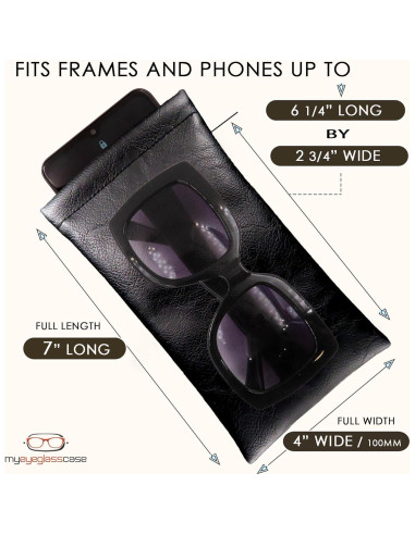 Funda suave para gafas MYEYEGLASSCASE negra grande