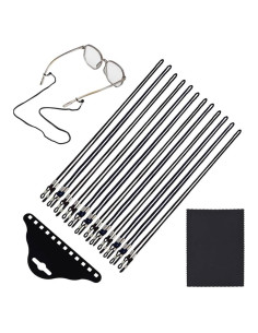 12 Piezas Correa Ajustable para Gafas + Paño de Microfibra
