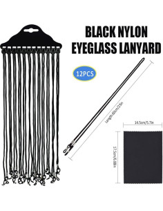 12 Piezas Correa Ajustable para Gafas + Paño de Microfibra 2