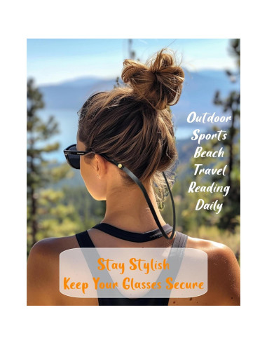 Correa de Gafas de Cuero PVS-001 Negra para Sol y Vista