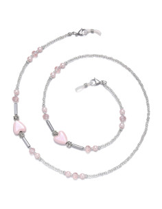 Cadena de Gafas con Perlas YN02 para Mujeres Rosa