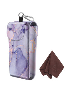 Estuche Doble para Gafas Fintie de Cuero Vegano con Mosquetón