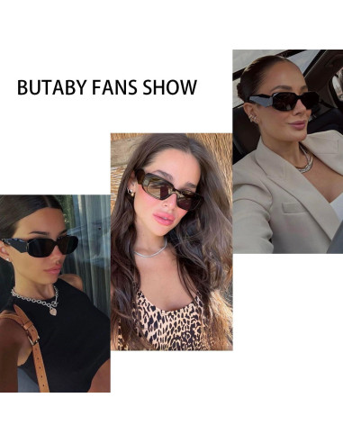 Gafas de Sol Rectangulares BUTABY Marco Leopardo Verde