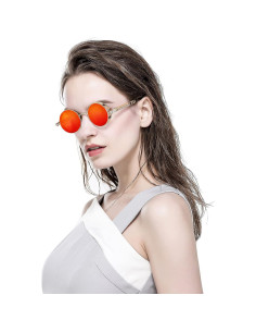 Gafas de sol redondas AIEYEZO steampunk doradas 48mm UV 2