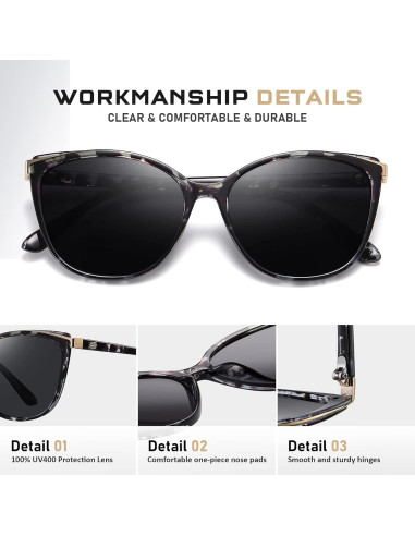 Gafas de sol estilo gato Colrea UV400 para mujeres