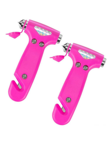 Martillo de Seguridad Booge con Cortador y Rompedor - Rosa