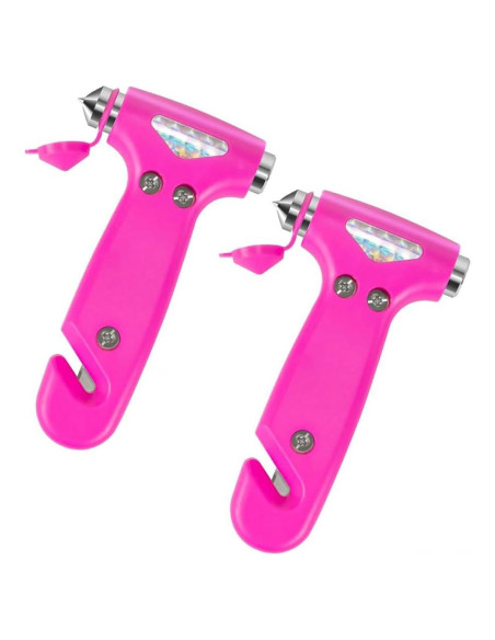 Martillo de Seguridad Booge con Cortador y Rompedor - Rosa