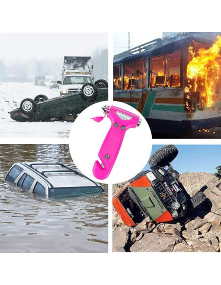 Martillo de Seguridad Booge con Cortador y Rompedor - Rosa