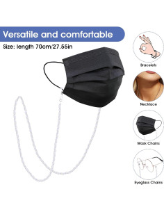 Cadena para Gafas Mujeres Estilo E Cuentas Perlescentes 70cm 2