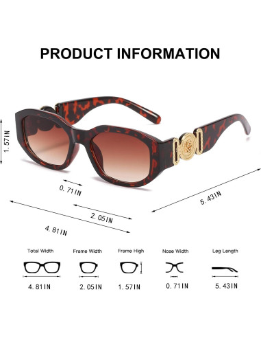 Gafas de Sol Rectangulares BUTABY UV400 Moda Vintage