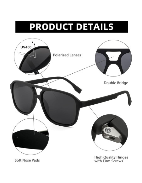 Gafas de Sol Aviador JIM HALO Polarizadas 55mm Gris