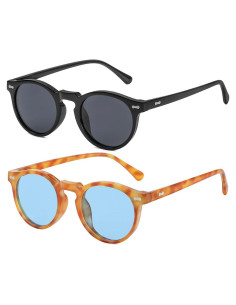 Gleyemor Gafas de Sol Polarizadas UV400 Redondas 48mm