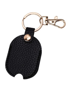 Funda de Llave de Coche de Cuero PU Negra y Dorada