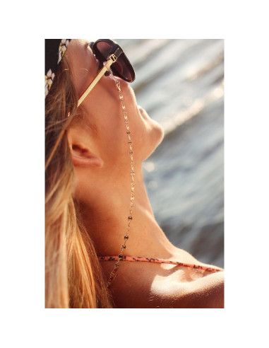 Cadena de Gafas PEARLADA de Oro 18K 80 cm Soporte Elegante