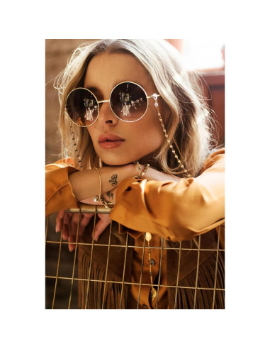 Cadena de Gafas PEARLADA de Oro 18K 80 cm Soporte Elegante