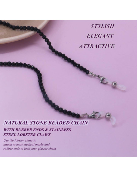 Cadena de Gafas KAI Top de Piedra Natural 73 cm para Mujeres